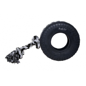 Dog Life Tuff Tire Medium With Cotton Dog Toy